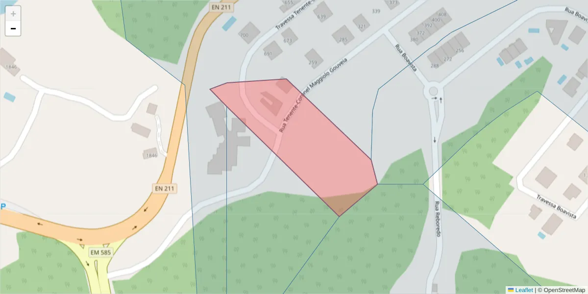 Mapa detalhado do código postal 4630-096 com limites, códigos postais vizinhos e agências dos correios