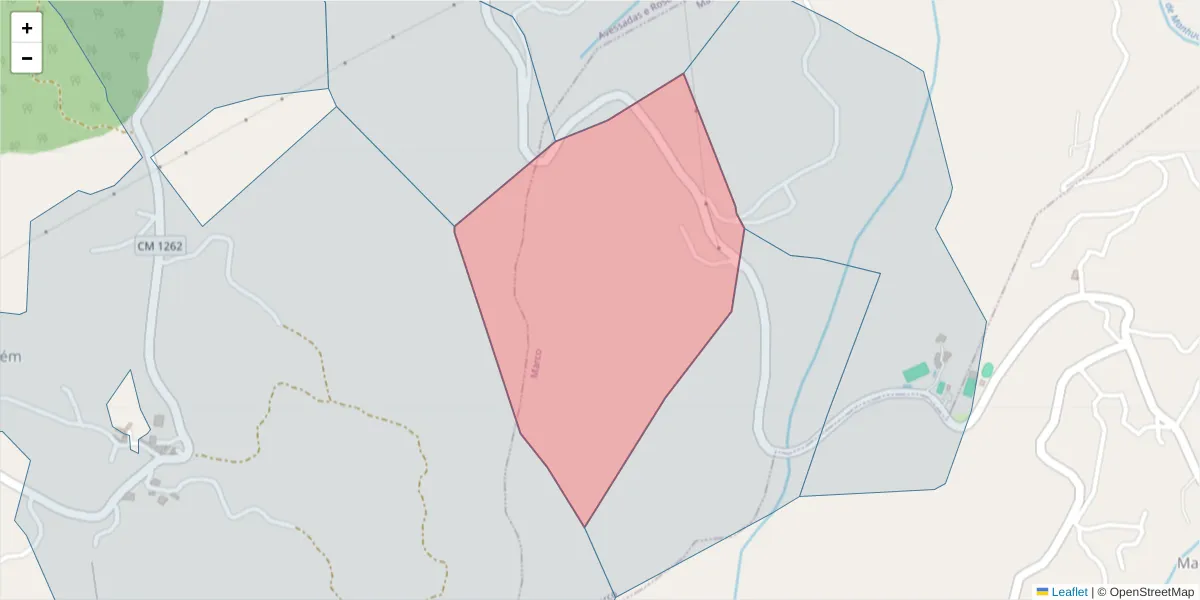 Mapa detalhado do código postal 4630-098 com limites, códigos postais vizinhos e agências dos correios