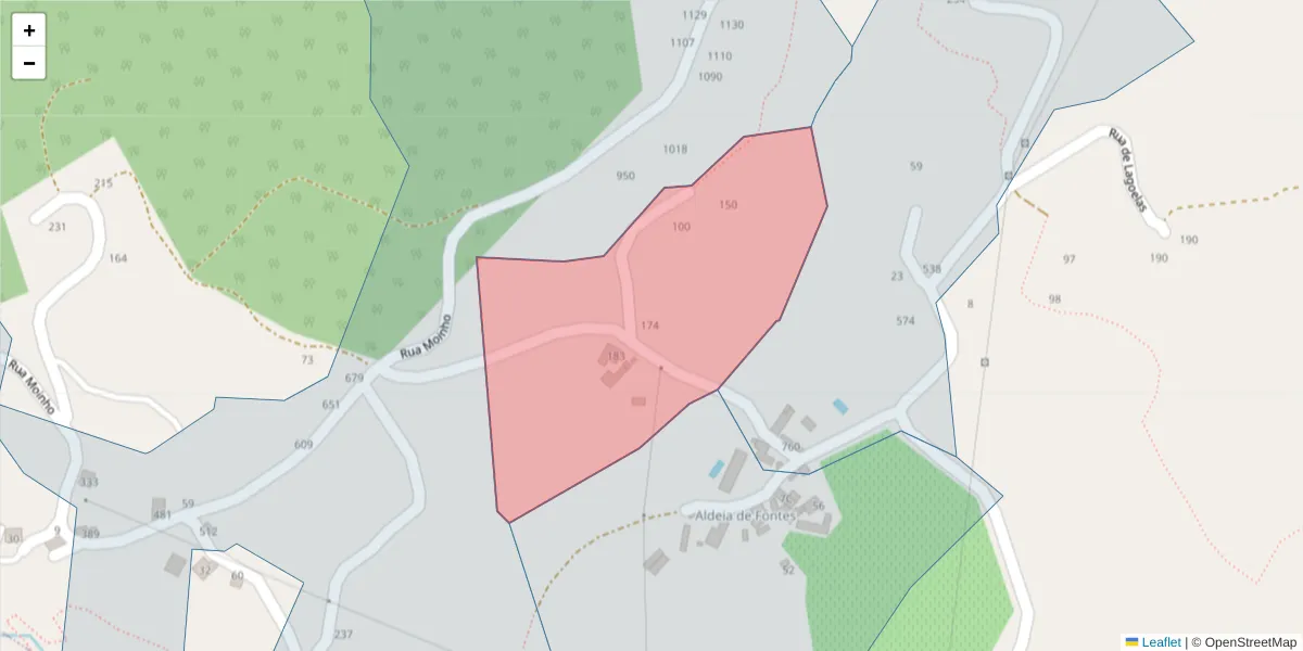 Mapa detalhado do código postal 4630-118 com limites, códigos postais vizinhos e agências dos correios