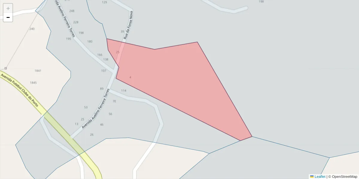 Mapa detalhado do código postal 4630-134 com limites, códigos postais vizinhos e agências dos correios