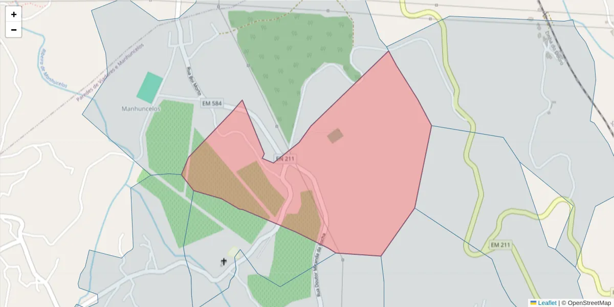 Mapa detalhado do código postal 4630-163 com limites, códigos postais vizinhos e agências dos correios