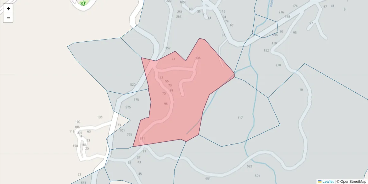 Mapa detalhado do código postal 4630-171 com limites, códigos postais vizinhos e agências dos correios