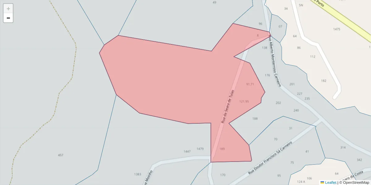 Mapa detalhado do código postal 4630-252 com limites, códigos postais vizinhos e agências dos correios