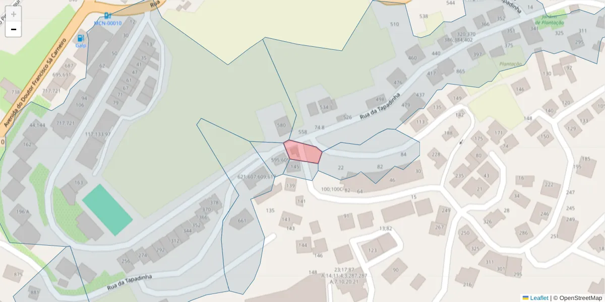Mapa detalhado do código postal 4630-254;4630-273 com limites, códigos postais vizinhos e agências dos correios