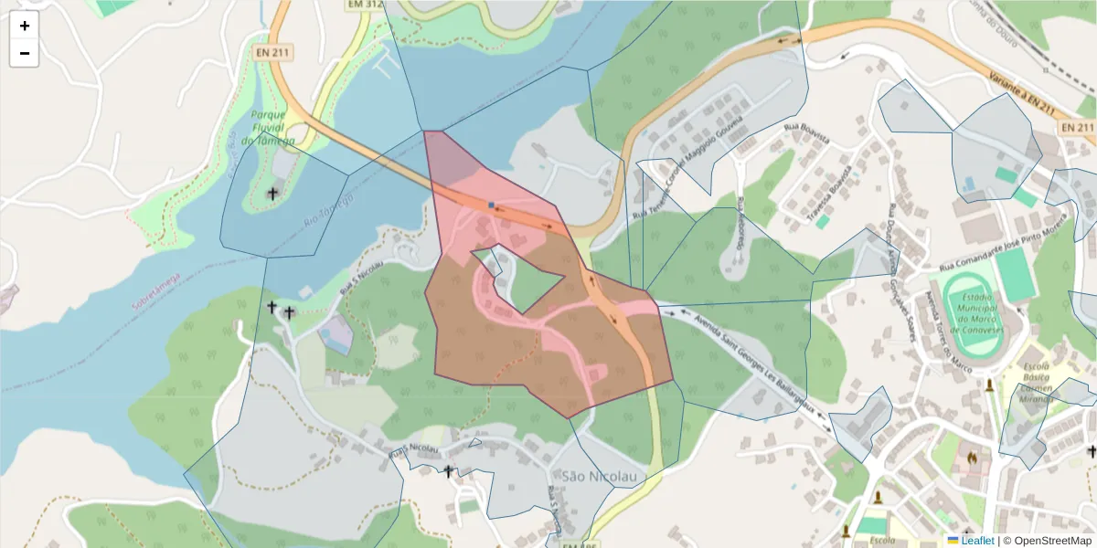Mapa detalhado do código postal 4630-259 com limites, códigos postais vizinhos e agências dos correios