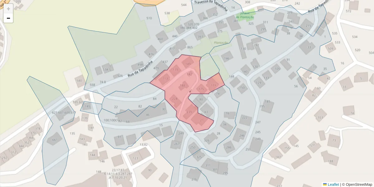 Mapa detalhado do código postal 4630-268 com limites, códigos postais vizinhos e agências dos correios