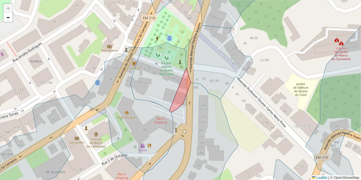 Mapa detalhado do código postal 4630-286;4630-296 com limites, códigos postais vizinhos e agências dos correios