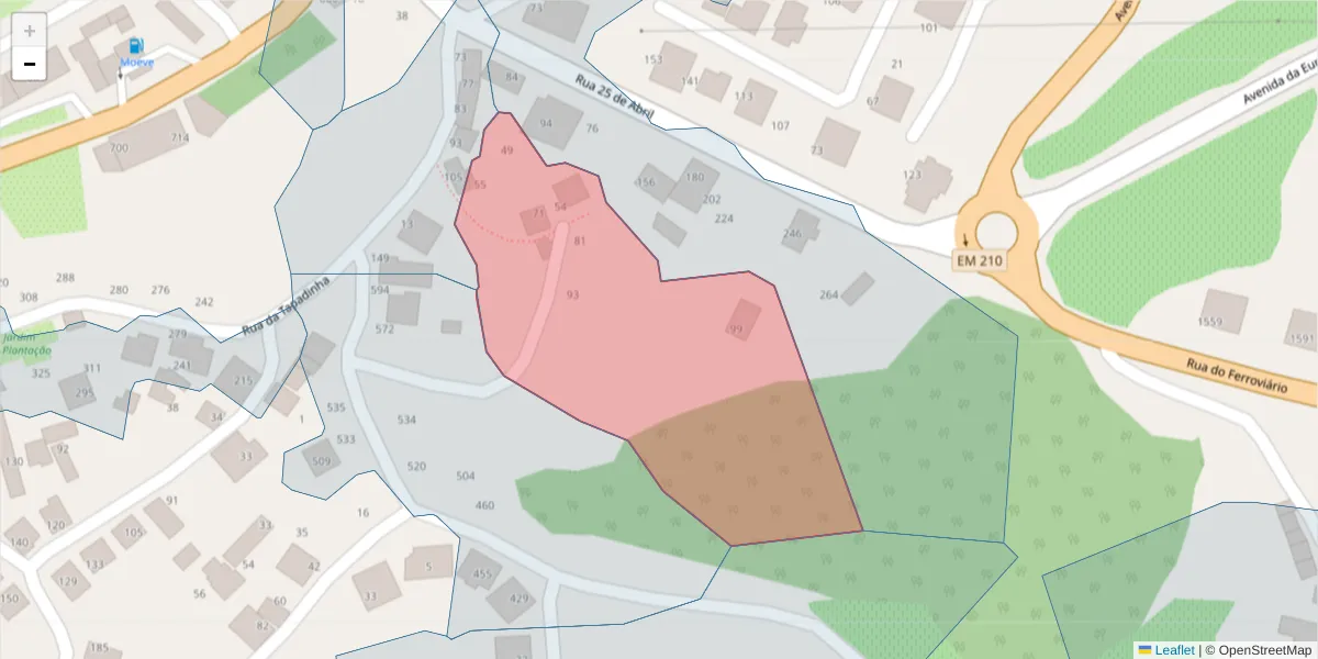 Mapa detalhado do código postal 4630-319 com limites, códigos postais vizinhos e agências dos correios