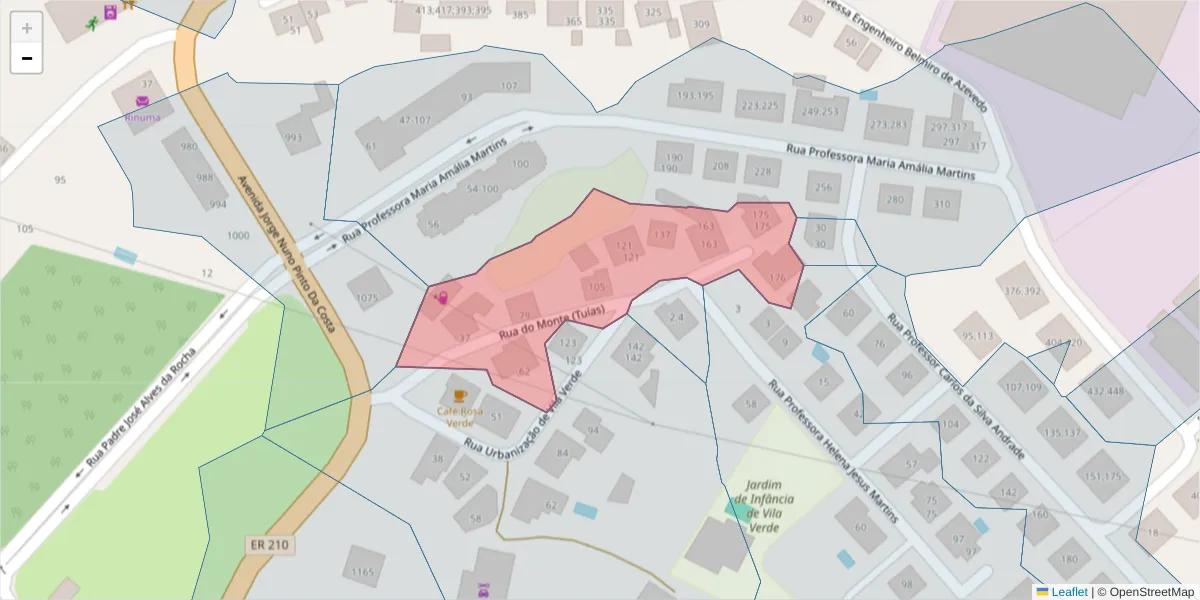Mapa detalhado do código postal 4630-392 com limites, códigos postais vizinhos e agências dos correios