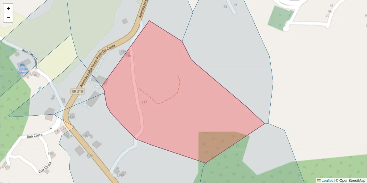 Mapa detalhado do código postal 4630-401 com limites, códigos postais vizinhos e agências dos correios
