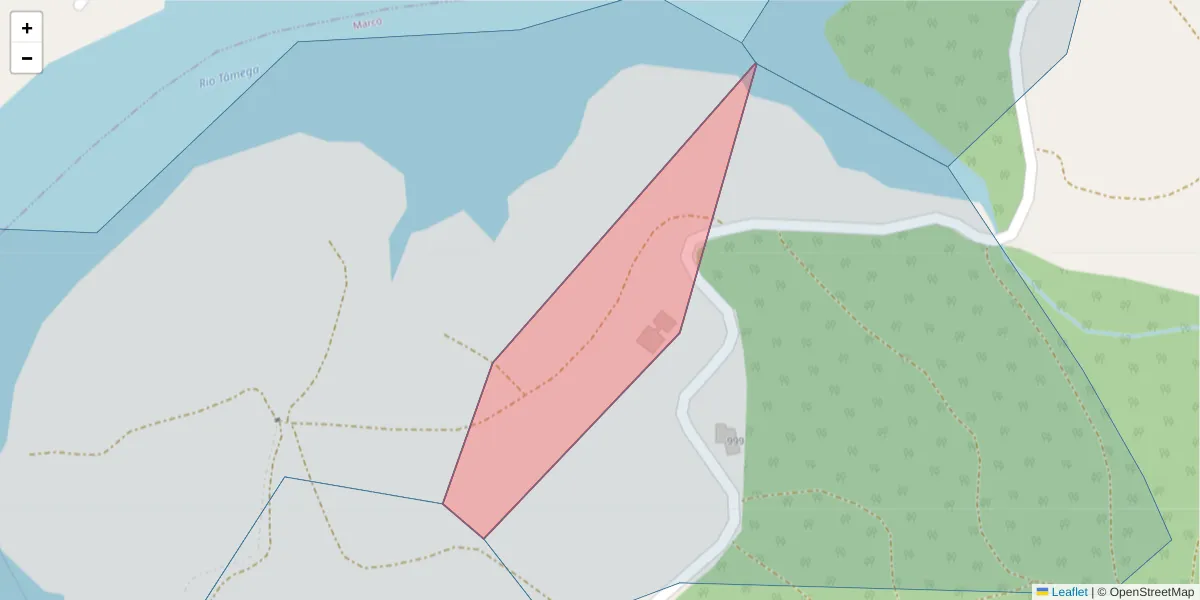 Mapa detalhado do código postal 4630-412 com limites, códigos postais vizinhos e agências dos correios