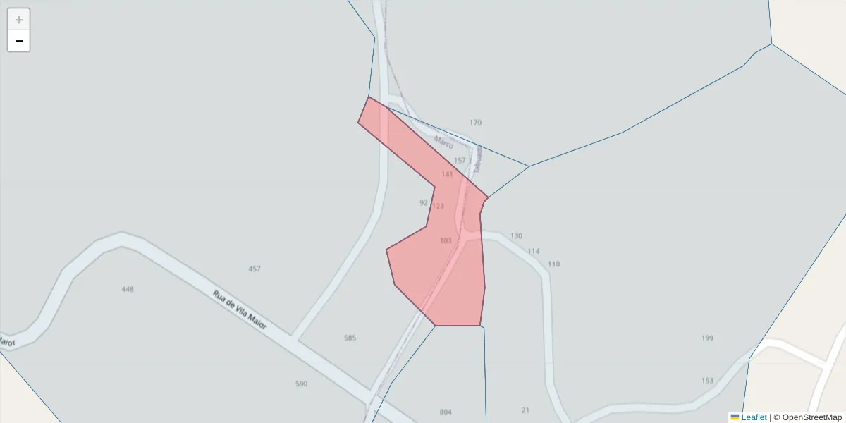 Mapa detalhado do código postal 4630-426 com limites, códigos postais vizinhos e agências dos correios