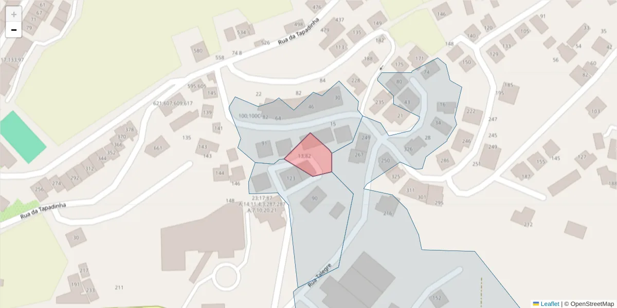 Mapa detalhado do código postal 4630-446;4630-300 com limites, códigos postais vizinhos e agências dos correios