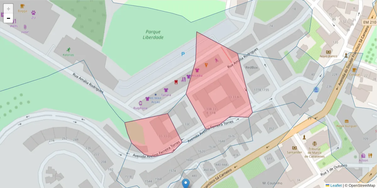 Mapa detalhado do código postal 4630-463 com limites, códigos postais vizinhos e agências dos correios