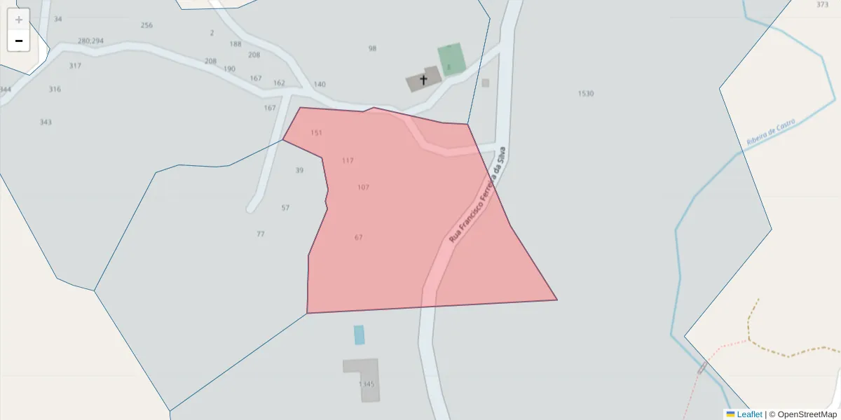 Mapa detalhado do código postal 4630-520 com limites, códigos postais vizinhos e agências dos correios