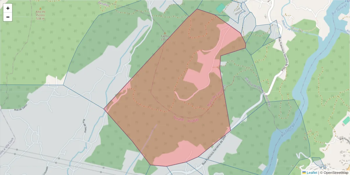 Mapa detalhado do código postal 4630-532 com limites, códigos postais vizinhos e agências dos correios