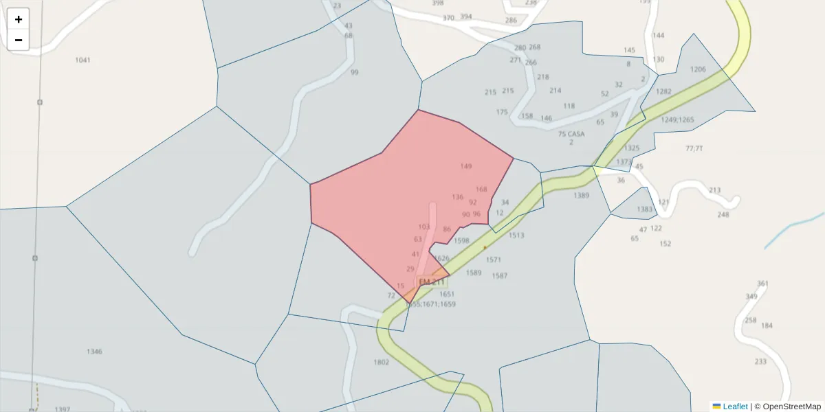 Mapa detalhado do código postal 4630-570 com limites, códigos postais vizinhos e agências dos correios