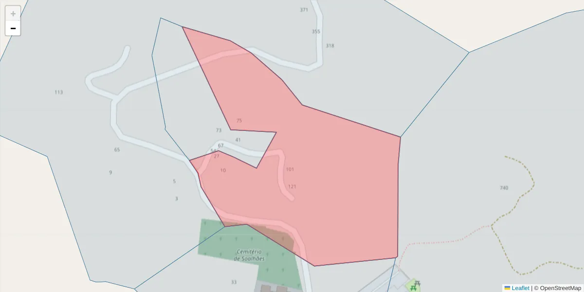 Mapa detalhado do código postal 4630-610 com limites, códigos postais vizinhos e agências dos correios