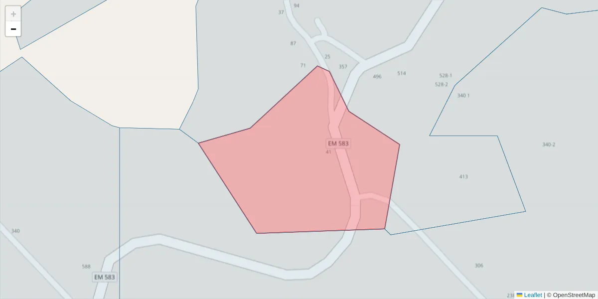 Mapa detalhado do código postal 4630-615 com limites, códigos postais vizinhos e agências dos correios