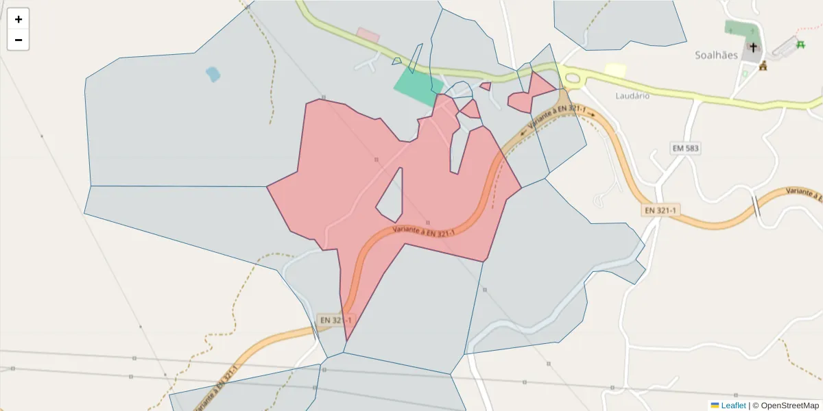 Mapa detalhado do código postal 4630-617 com limites, códigos postais vizinhos e agências dos correios