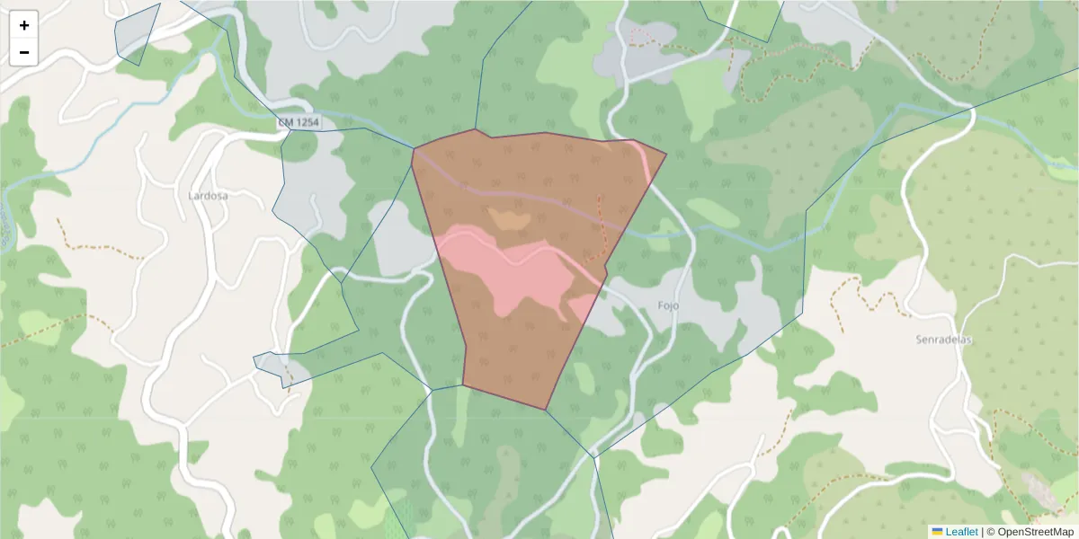 Mapa detalhado do código postal 4630-624 com limites, códigos postais vizinhos e agências dos correios