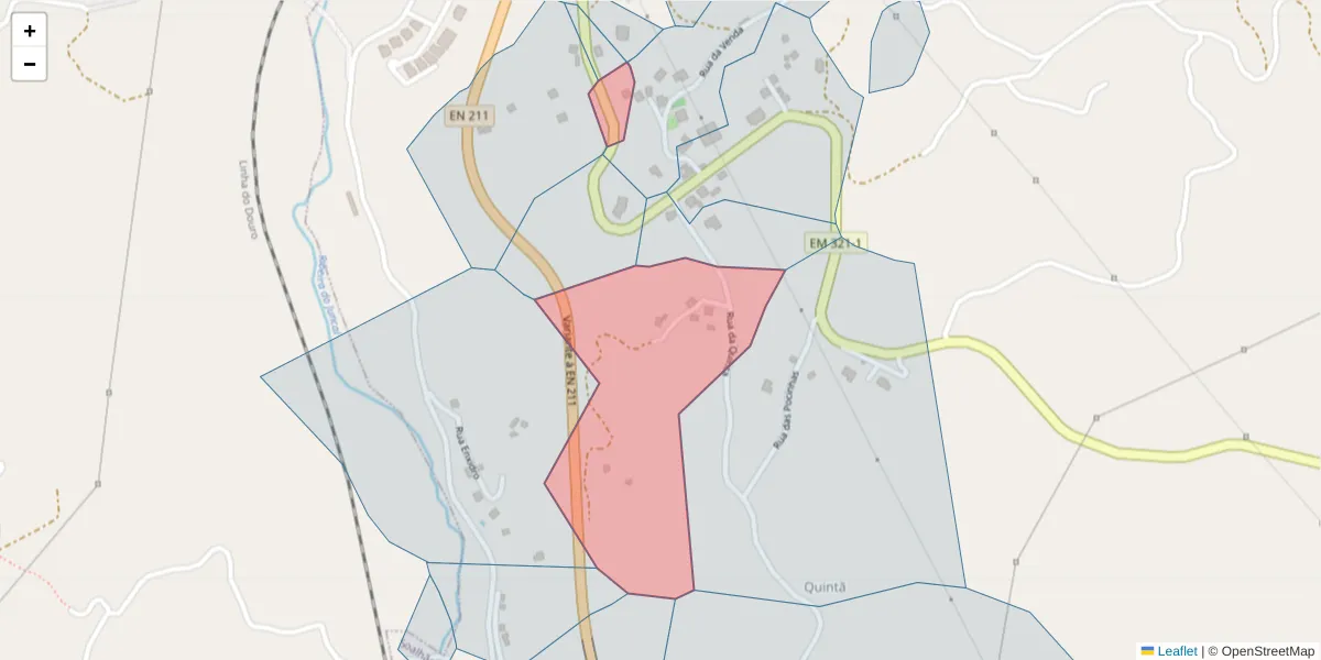 Mapa detalhado do código postal 4630-627 com limites, códigos postais vizinhos e agências dos correios