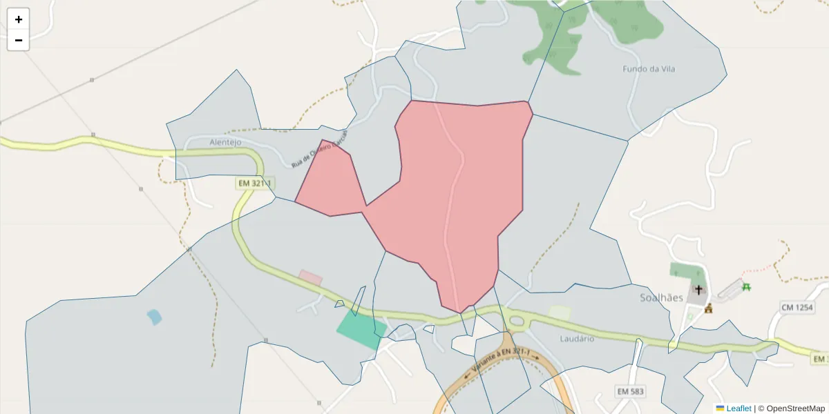 Mapa detalhado do código postal 4630-666 com limites, códigos postais vizinhos e agências dos correios