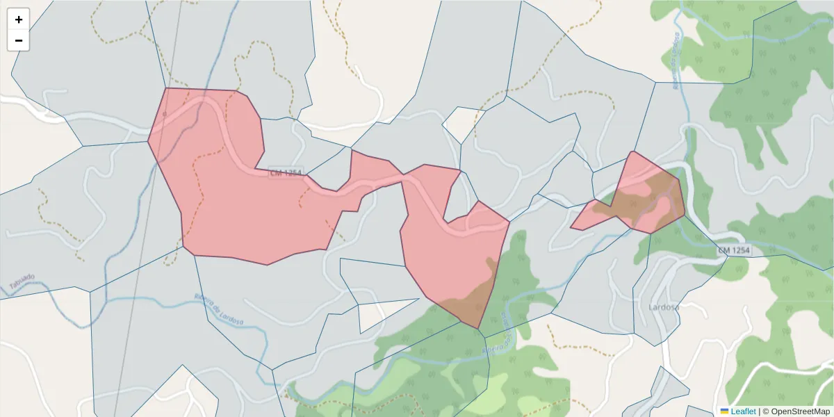 Mapa detalhado do código postal 4630-702 com limites, códigos postais vizinhos e agências dos correios
