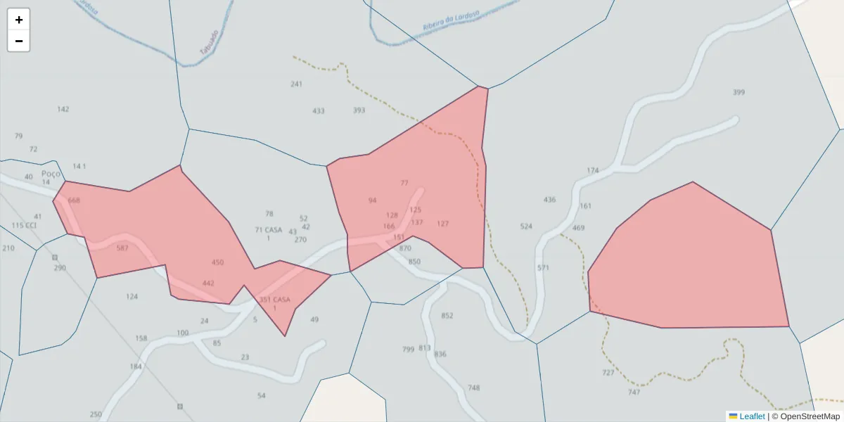 Mapa detalhado do código postal 4630-705 com limites, códigos postais vizinhos e agências dos correios