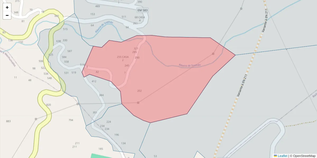 Mapa detalhado do código postal 4630-709 com limites, códigos postais vizinhos e agências dos correios