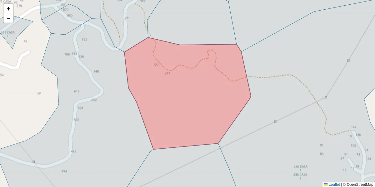 Mapa detalhado do código postal 4630-711 com limites, códigos postais vizinhos e agências dos correios