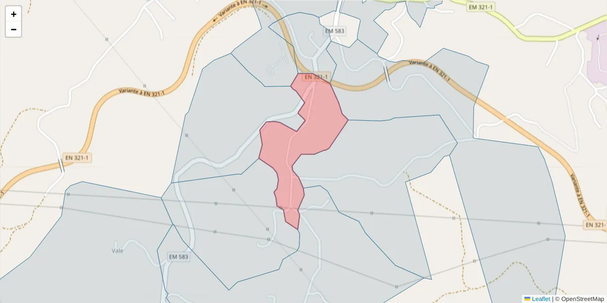 Mapa detalhado do código postal 4630-717 com limites, códigos postais vizinhos e agências dos correios