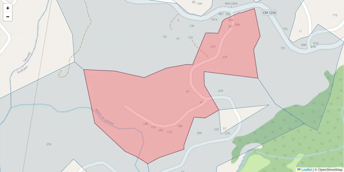 Mapa detalhado do código postal 4630-718 com limites, códigos postais vizinhos e agências dos correios