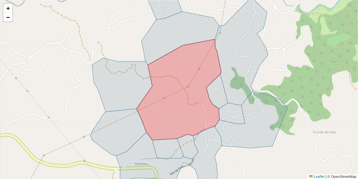 Mapa detalhado do código postal 4630-719 com limites, códigos postais vizinhos e agências dos correios
