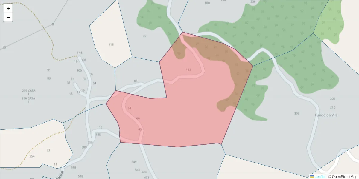 Mapa detalhado do código postal 4630-739 com limites, códigos postais vizinhos e agências dos correios