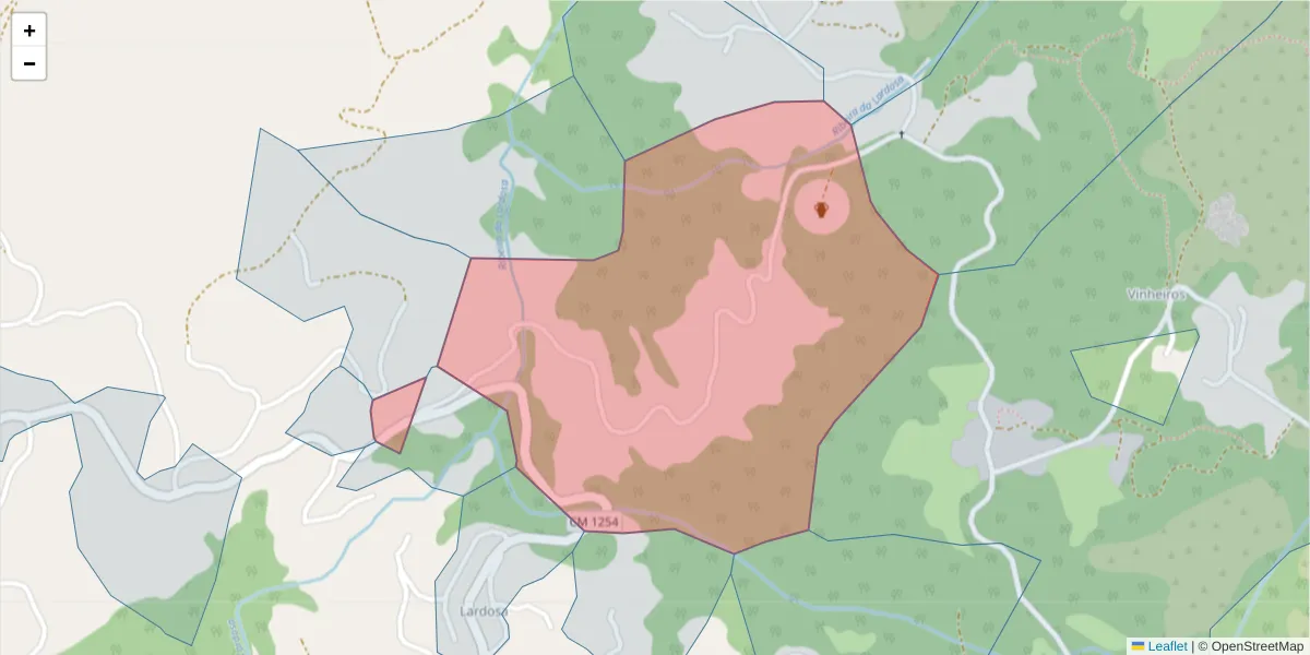 Mapa detalhado do código postal 4630-740 com limites, códigos postais vizinhos e agências dos correios