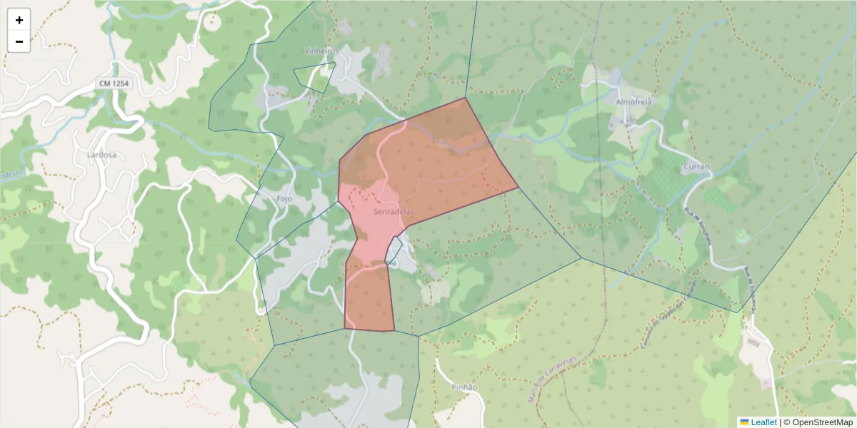 Mapa detalhado do código postal 4630-746 com limites, códigos postais vizinhos e agências dos correios