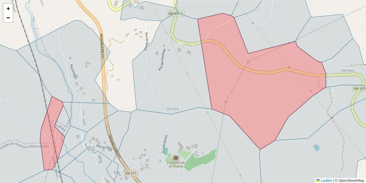Mapa detalhado do código postal 4630-767 com limites, códigos postais vizinhos e agências dos correios
