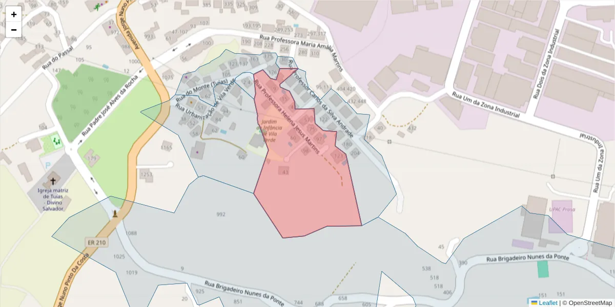 Mapa detalhado do código postal 4630-786 com limites, códigos postais vizinhos e agências dos correios