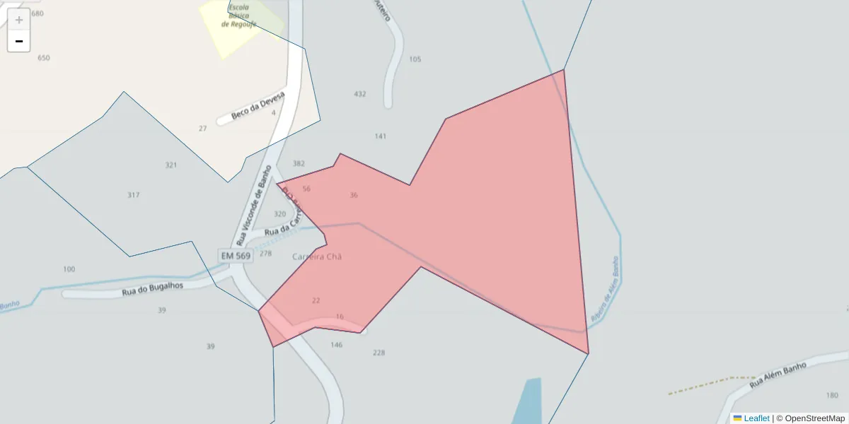 Mapa detalhado do código postal 4635-017 com limites, códigos postais vizinhos e agências dos correios