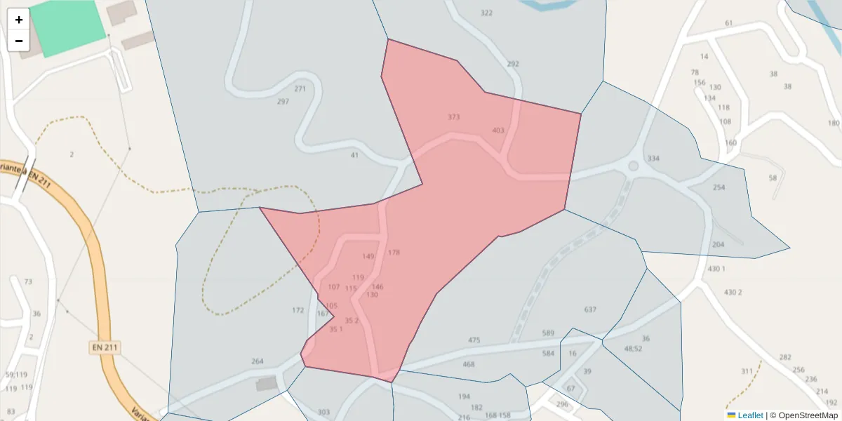Mapa detalhado do código postal 4635-065 com limites, códigos postais vizinhos e agências dos correios
