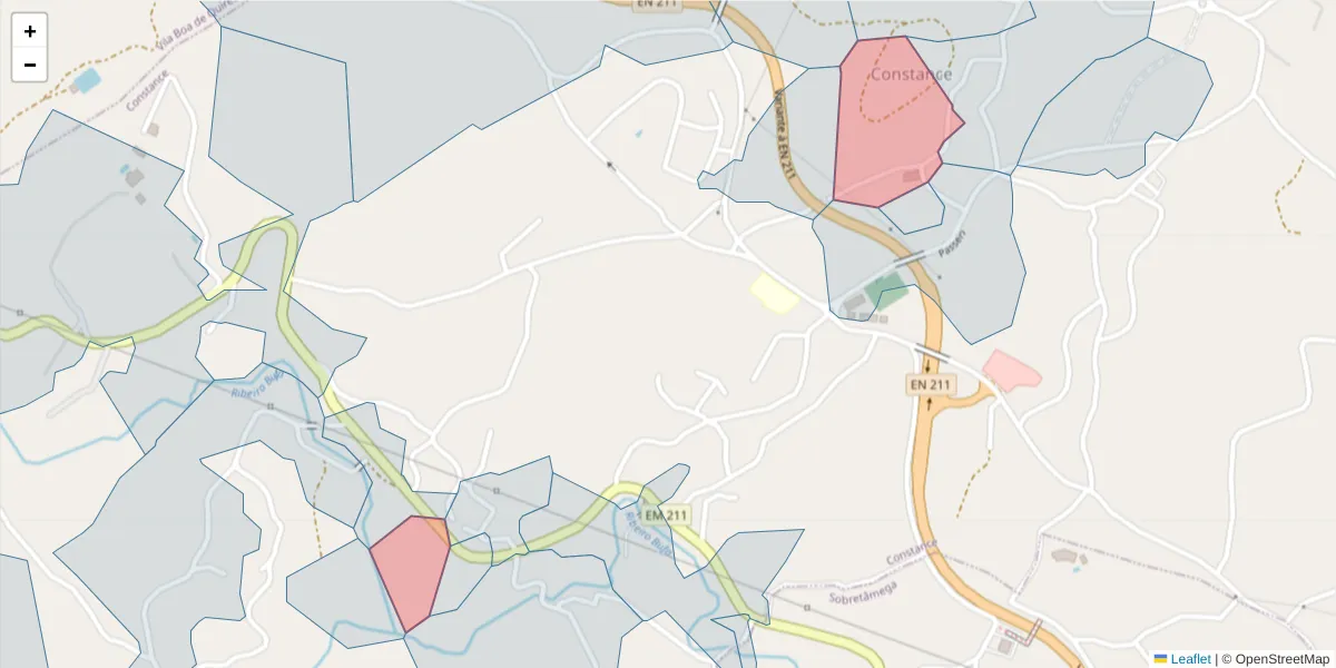 Mapa detalhado do código postal 4635-069 com limites, códigos postais vizinhos e agências dos correios