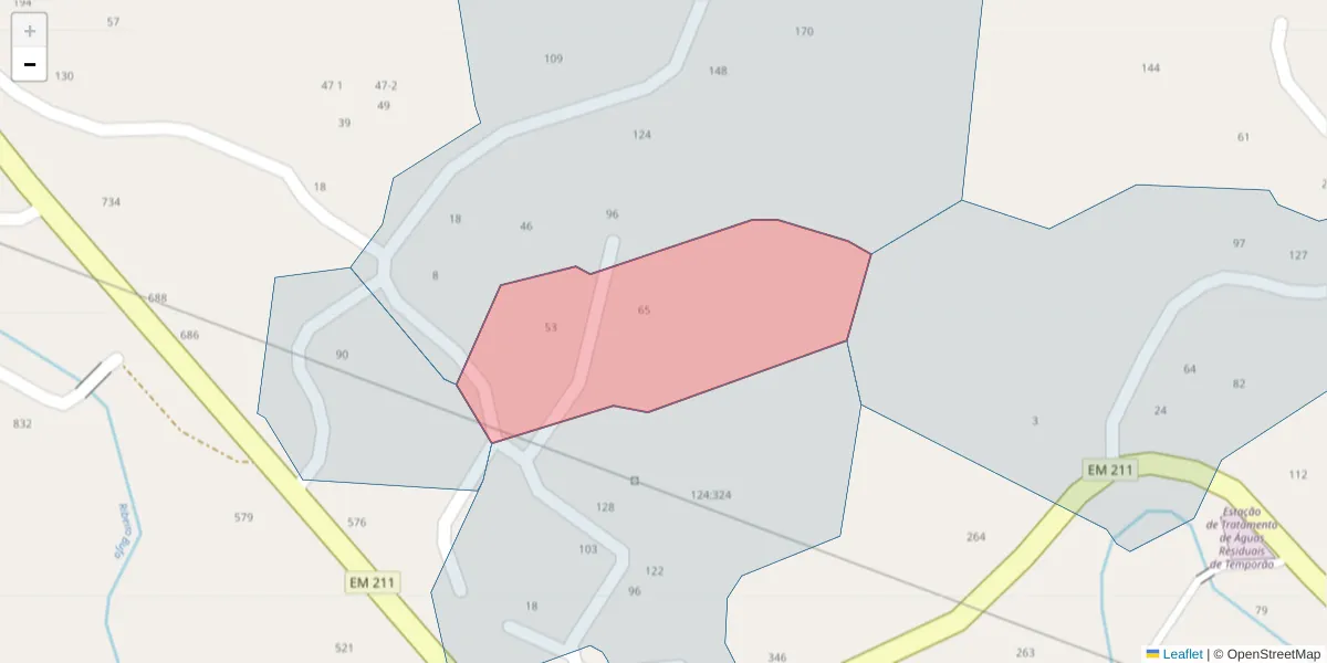 Mapa detalhado do código postal 4635-078 com limites, códigos postais vizinhos e agências dos correios