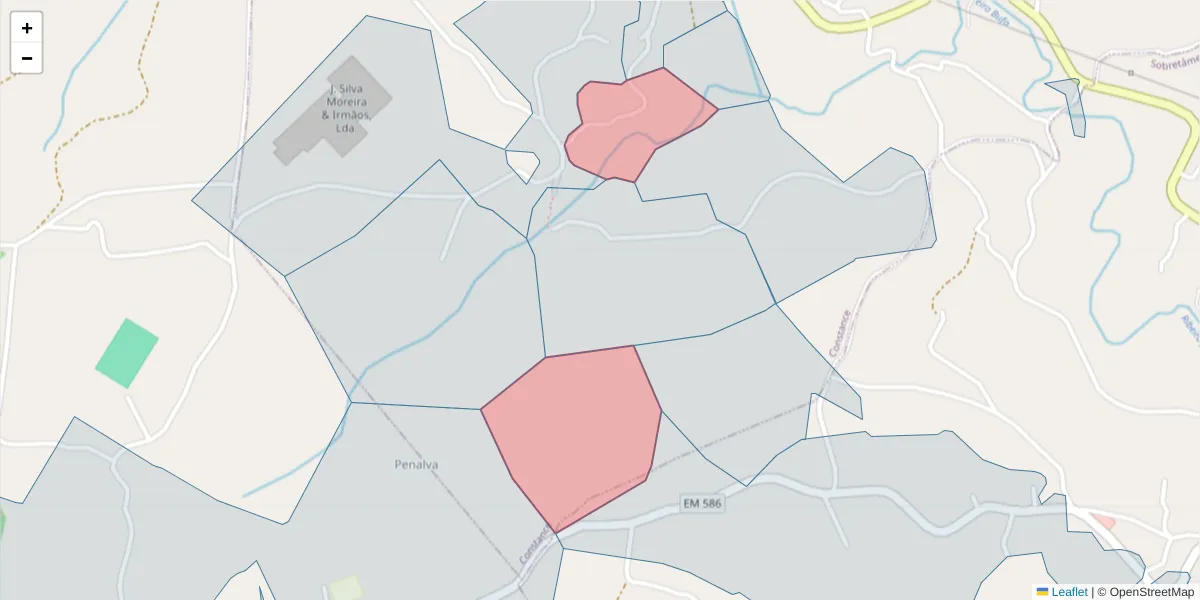 Mapa detalhado do código postal 4635-118 com limites, códigos postais vizinhos e agências dos correios