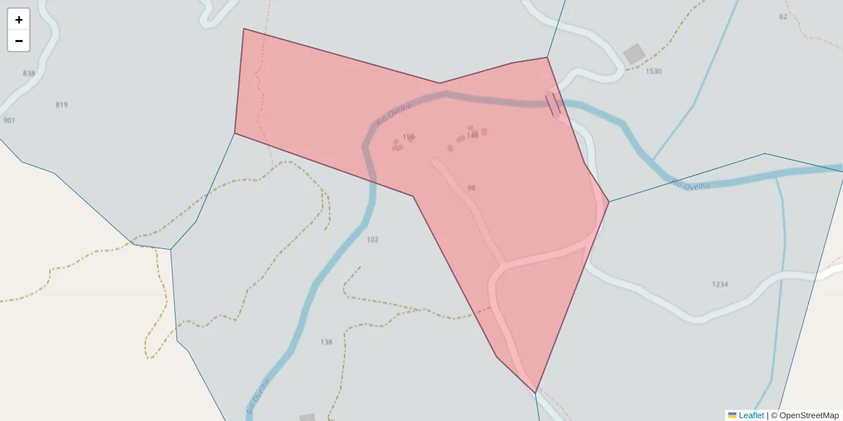 Mapa detalhado do código postal 4635-184 com limites, códigos postais vizinhos e agências dos correios