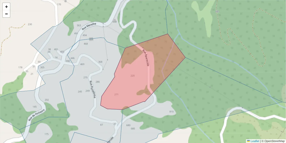Mapa detalhado do código postal 4635-195 com limites, códigos postais vizinhos e agências dos correios