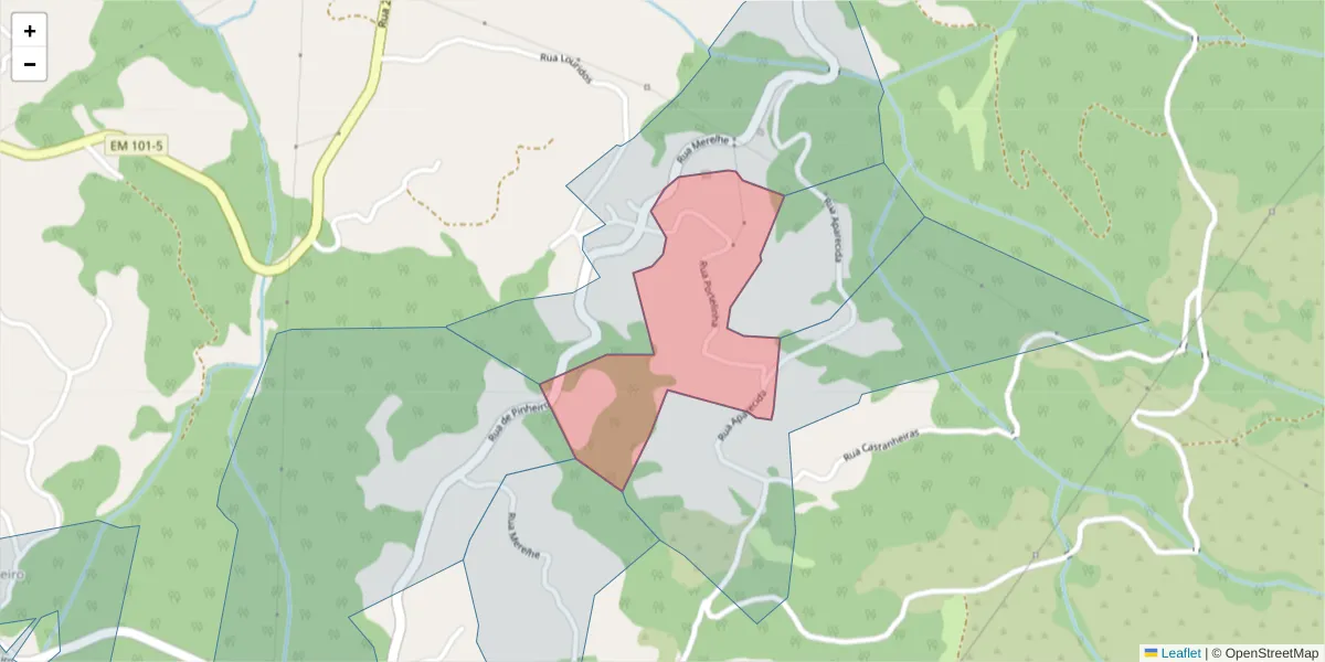Mapa detalhado do código postal 4635-224 com limites, códigos postais vizinhos e agências dos correios