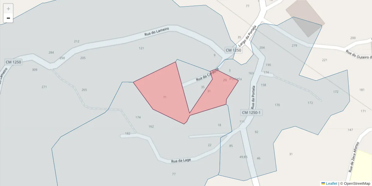 Mapa detalhado do código postal 4635-255 com limites, códigos postais vizinhos e agências dos correios