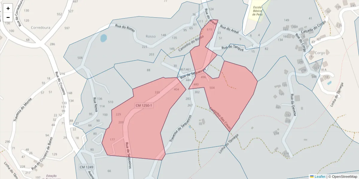 Mapa detalhado do código postal 4635-267 com limites, códigos postais vizinhos e agências dos correios