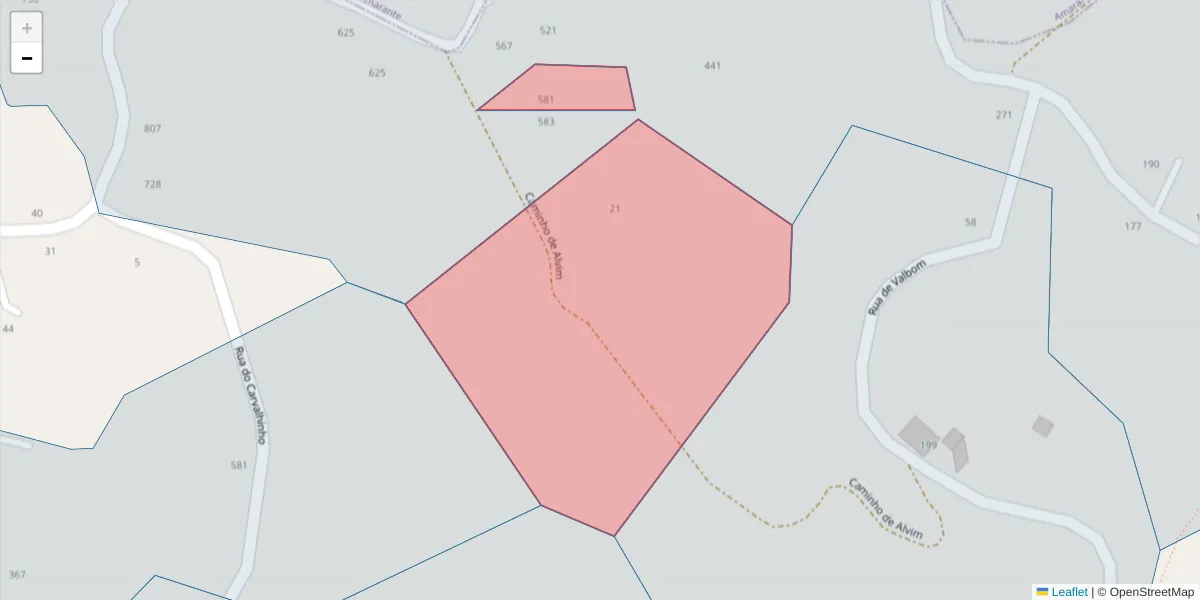 Mapa detalhado do código postal 4635-297 com limites, códigos postais vizinhos e agências dos correios